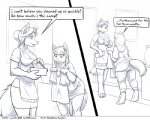 5:4 anthro bedroom breasts canid canine clothing comic dialogue duo english_text faf fafcomics female fox greyscale hetty_(faf) mammal money monochrome mother_(lore) overweight parent_(lore) text
