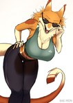 anthro athletic_wear big_breasts bra breasts cleavage clothed clothing eyewear female solo sports_bra sunglasses underwear bae-mon autumn_(bae-mon) sergal absurd_res hi_res