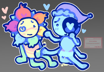bodily_fluids duo for_a_head genital_fluids genitals heart_symbol leaking_precum male male/male mastectomy_scar not_furry penis penis_tentacles precum precum_on_penis scar tentacles toony dancedelightful blushcrunch_studio dandy's_world roblox astro_(dandy's_world) dandy_(dandy's_world) humanoid object_head toon_(dandy's_world) hi_res trans_(lore) trans_man_(lore)