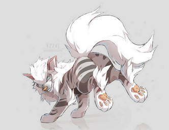 blue_eyes butt fangs feral fur grey_background grey_body grey_fur grey_stripes looking_back male mane markings nude pawpads pink_nose pink_pawpads rear_view simple_background snout solo spots spotted_pawpads striped_body striped_fur striped_markings stripes tail teeth tuft white_mane white_tail azzai nintendo pokemon arcanine generation_1_pokemon pokemon_(species) 2019 colored colored_sketch digital_drawing_(artwork) digital_media_(artwork) shaded sketch