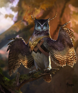 ambiguous_gender armor beak blurred_background branch brown_body brown_feathers feathers feet feral green_eyes looking_at_viewer sitting solo standing talons toes bayard_wu sega sonic_the_hedgehog_(film) sonic_the_hedgehog_(series) longclaw_(sonic) avian bird owl hi_res official_art female_(lore)