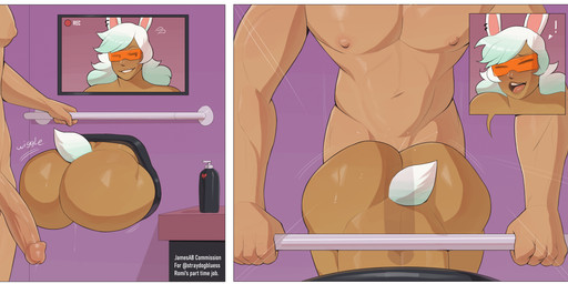 abs big_butt big_penis butt dot_eyes erection eyewear female female_penetrated fur genitals glasses hair half-closed_eyes huge_butt huge_penis human_on_humanoid human_penetrating human_penetrating_humanoid humanoid_genitalia humanoid_penetrated humanoid_penis interspecies looking_pleasured male male/female male_penetrating male_penetrating_female muscle_tone muscular muscular_human muscular_male narrowed_eyes pecs penetration penile penile_penetration penis penis_in_vagina sex simple_eyes smile smirk smug smug_face smug_grin thick_thighs through_wall tinted_glasses vaginal vaginal_penetration vein veiny_penis white_body white_fur white_hair wide_hips jamesab animal_humanoid human humanoid lagomorph lagomorph_humanoid leporid_humanoid mammal mammal_humanoid rabbit_humanoid absurd_res hi_res