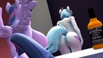 16:9 3d_(artwork) 4k absurd_res alcohol anthro anthrofied beverage big_butt butt coco_pommel_(mlp) digital_media_(artwork) duo equid equine feathers female friendship_is_magic genitals hasbro hi_res mammal my_little_pony mythological_creature mythological_equine mythology nipples nude pegasus purple_body purple_feathers pussy twilight_sparkle_(mlp) whiteskyline widescreen wings
