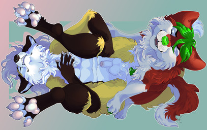 anal anthro anthro_on_feral anthro_penetrated bestiality bodily_fluids cum duo feral feral_penetrating feral_penetrating_anthro genital_fluids genitals knot knot_tugging male male/male penetration penis perspective sex small_penis susofox tail feralfather canid canine canis domestic_dog fox husky mammal nordic_sled_dog spitz hi_res