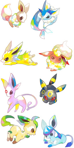 accessory ambiguous_gender blue_eyes bow_(feature) bow_accessory bow_ribbon brown_eyes feral furgonomics group red_eyes ribbons tail tail_accessory tail_bow tail_ribbon michiru_ni nintendo pokemon canid canine eevee eeveelution espeon felid flareon generation_1_pokemon generation_2_pokemon generation_4_pokemon glaceon jolteon leafeon mammal pokemon_(species) umbreon vaporeon hi_res