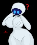 areola big_breasts blue_eyes breasts female huge_breasts looking_at_self machine mouthless nipples not_furry nude nude_female question_mark solo technophilia thick_thighs white_body white_skin horryhane disney pixar wall-e eve_(wall-e) extraterrestrial_vegetation_evaluator humanoid robot alpha_channel artist_name