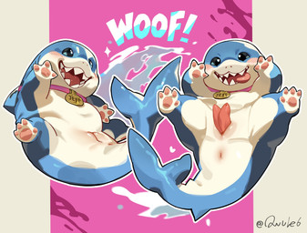 2_penises animal_genitalia animal_penis anus cloaca feral genital_slit genitals hemipenes male multi_genitalia multi_penis pawpads penis smile solo tongue tongue_out owule marvel marvel_rivals jeff_the_land_shark aquatic fish shark hi_res
