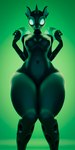 anthro black_body blue_sclera breasts butt fangs female green_background horn insect_wings navel nipples no_pupils nude nude_anthro nude_female simple_background solo teeth thick_thighs wings lostworkszx aeridiccore_(modeler) blender_cycles friendship_is_magic hasbro my_little_pony arthropod changeling 2025 3d_(artwork) blender_(artwork) digital_media_(artwork) hi_res