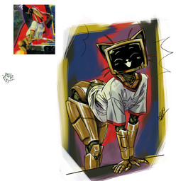 ambiguous_gender bent_over clothing machine not_furry shirt simple_background solo t-shirt text topwear aphelion_host star_wars star_wars_insider voices_of_the_void dj_battle_droid kerfur_omega_(votv) android b1_battle_droid battle_droid robot digital_drawing_(artwork) digital_media_(artwork) e621_post_recursion reference_image signature