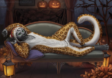 4_toes 5_fingers anthro beard black_body black_fur black_nose black_pawpads chest_tuft clothed clothed_anthro clothed_male clothing eyebrows facial_hair facial_piercing feet fingers food fruit fully_clothed fully_clothed_anthro fully_clothed_male fur furniture green_eyes grey_body grey_fur hair hei-matau holidays hook jack-o'-lantern kigurumi lamp lantern lip_piercing looking_at_viewer lying lying_on_sofa male membrane_(anatomy) meme_pose on_sofa onesie pawpads piercing plant pumpkin smile sofa solo spider_web tail toes tuft webbed_feet white_beard white_facial_hair white_hair himeragoldtail draw_me_like_one_of_your_french_girls halloween celestian_(ashnurazg) mammal mustelid otter 2025 hi_res meme