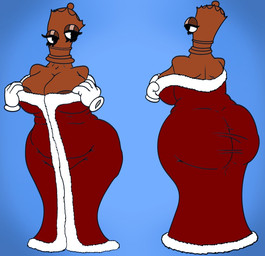 armless barely_visible_nipples belly belly_overhang big_breasts big_butt breasts butt chess_piece cleavage clothed clothing eyelashes fat_rolls female floating_hands for_a_head hand_on_breast mouthless nipples not_furry overweight removing_shirt robe solo thick_thighs tight_clothing crazy_8_animations glitch_productions the_amazing_digital_circus queenie_(tadc) humanoid living_chess_piece