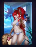 angry anthro backless_swimsuit beach beverage_can bikini blue_bikini blue_clothing blue_swimwear breasts button_(fastener) button_eyes clothed clothing cloud colored_nails day duo ear_piercing female fur hair hair_over_eye long_hair nails o-ring o-ring_bikini o-ring_bikini_bottom o-ring_swimwear one-piece_swimsuit one_eye_obstructed outside palm_tree piercing plant plushie ponytail red_clothing red_hair red_swimwear seaside sky smile sport_swimsuit standing sun swimwear tan_body tan_fur tree triangle_bikini two-piece_swimsuit vending_machine water yellow_eyes f-r95 coca-cola leona_(aka)_little_one sledge animate_inanimate domestic_cat felid feline felis living_plushie mammal 2022 digital_media_(artwork) hi_res shaded