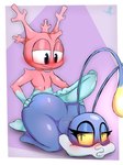 2022 3:4 ambiguous_gender anthro big_butt big_penis blue_body blush blush_lines bodily_fluids butt butt_grab chinchou corsola covering covering_mouth covering_own_mouth covering_self digital_media_(artwork) dripping duo erection eyelashes fingers from_behind_position generation_2_pokemon genital_fluids genitals glans hand_on_butt hi_res hot_dogging huge_penis humanoid_genitalia humanoid_penis kneeling long_penis male male/ambiguous multicolored_body nintendo nude penile penis pink_body pokemon pokemon_(species) precum precum_drip sex shaded signature simple_background smile thick_thighs two_tone_body vein veiny_penis whynotwynaut wide_hips yellow_sclera