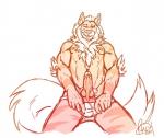 anthro anthrofied arm_tuft chest_tuft clothing elbow_tuft erection genitals knot male muscular muscular_anthro muscular_male penis pokemorph simple_background smile solo tuft underwear white_background omegaro nintendo pokemon kyros_(dowski) arcanine canid canine generation_1_pokemon mammal pokemon_(species) 2014 monochrome signature sketch