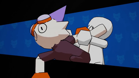 >_< abdominal_bulge anthro bad_sound_effects ballerina_position blue_ears bottomless bottomless_anthro bottomless_male clothed clothing dangling_arm dark_shirt dark_topwear deep_penetration duo exclamation_point eyes_closed eyewear eyewear_on_head faceless_character faceless_male goggles goggles_on_head heart_reaction heart_symbol leg_grab low_poly male male/male orange_eyewear orange_goggles orange_hands partially_clothed penetration penis_shaped_bulge raised_leg sex short_sleeved_shirt stylized stylized_shading jpeeg_v anon sona_(jpeeg_v) canid canine fox mammal 16:9 2025 3d_(artwork) 3d_animation animated blender_(artwork) cel_shading digital_media_(artwork) letterbox loop shaded short_playtime sound video widescreen
