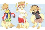 4_fingers anthro biped bottomwear claws clothed clothing fingers fur hair kemono male open_mouth open_smile pawpads shirt shorts smile solo tail topwear leslichu gucci latte_(leslichu) domestic_ferret mammal mustelid musteline true_musteline weasel hi_res