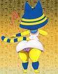 2022 animal_crossing ankha_(animal_crossing) anthro bigdon1992 clothing digital_media_(artwork) domestic_cat egyptian feet felid feline felis female fingers front_view hi_res mammal nintendo panties patreon short_stack solo toes underwear wide_hipped_female wide_hips