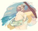 beach belly big_belly big_butt bulge butt femboy male overweight pool_float slightly_chubby solo monomyoo animal_humanoid cat_humanoid felid felid_humanoid feline feline_humanoid humanoid mammal mammal_humanoid hi_res