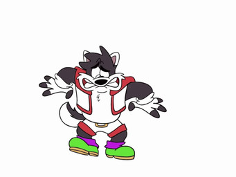 4_fingers anthro black_body black_fur body_control bottomwear clothed clothing confusion cursed_object dancing fingerless_gloves fingers footwear forced_dancing fur gloves green_clothing green_footwear green_shoes handwear hoodie looking_down male open_clothing open_hoodie open_topwear panicking partially_clothed purple_clothing purple_footwear purple_socks raised_arms shoes shorts simple_background socks solo surprised tap_dancing tap_shoes topwear white_background white_body white_fur alakamame crisp_the_wolf animate_inanimate canid canine canis mammal wolf 4:3 animated short_playtime