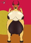 animal_genitalia anthro balls big_balls big_breasts breasts breasts_and_teats butt equine_genitalia fur genitals gynomorph herm huge_balls huge_breasts hyper hyper_breasts hyper_genitalia intersex nipples nude teats thick_thighs udders slowdancer bovid bovine cattle mammal absurd_res hi_res