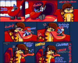 2_toes 4_fingers anthro big_feet big_tongue big_uvula cartoon_gloves cartoon_physics cheek_bulge duo feet fingers furniture in_mouth inside_mouth long_tongue male male/male paws sitting slapstick slapstick_humor sofa soft_vore soles tail text thick_tongue toes tongue toony uvula uvula_grab uvula_play vore whiskers wide_tongue marquis2007 aj_(marquis2007) chase_(marquis2007) avian bird blue_jay cheetah corvid felid feline hybrid jay_(bird) mammal new_world_jay oscine pantherine passerine tiger absurd_res alpha_channel comic english_text hi_res