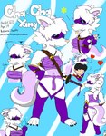 anthro assassin cha-cha_yang female fluffy fluffy_tail heart_symbol ice melee_weapon smile solo sword tail text weapon dankbudgie asian_mythology east_asian_mythology japanese_mythology mythology canid canine canis fox hybrid mammal wolf absurd_res english_text hi_res model_sheet