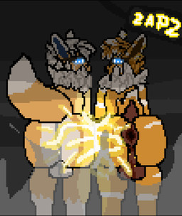 anthro anus ass_to_ass backsack balls balls_outline big_butt black_bars bulge butt butt_focus detailed_bulge duo electricity elemental_manipulation fog genital_outline genitals glowing glowing_eyes huge_butt lightifiedampe looking_at_viewer looking_back male male/male markings neon_lights piercing presenting presenting_hindquarters puffy_anus raised_tail rear_view shadow_face sparks static tail tail_tuft tuft nintendo pokemon ampe_(lewdifiedampe) ravi_(ravieel) eeveelution generation_1_pokemon jolteon pokemon_(species) digital_media_(artwork) letterbox pixel_(artwork)