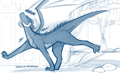 bed claws cracking_joints eyes_closed feet female female_feral feral front_view furniture horn inside membrane_(anatomy) membranous_wings solo sound_effects standing stretching tail toe_claws toes wings conditional_dnp tom_fischbach european_mythology mythology twokinds madam_reni_(twokinds) dragon mythological_creature mythological_scalie scalie western_dragon 2025 blue_and_white digital_drawing_(artwork) digital_media_(artwork) hi_res monochrome sketch