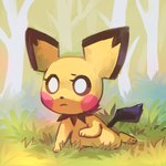 ambiguous_gender black_nose black_tail brown_eyes cheek_spots day eyelashes grass mouth_closed outside paws pink_cheeks plant pupils solo tail tree white_pupils yellow_body flavia-elric nintendo pokemon flavia_(flavia-elric) generation_2_pokemon pichu pokemon_(species) 2019 digital_media_(artwork) hi_res