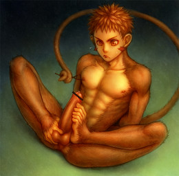 5_toes abs anthro athletic athletic_anthro athletic_male autofootjob balls biceps bodily_fluids brown_body brown_fur brown_hair erection feet foot_fetish foot_play fur genital_fluids genitals hair humanoid_feet humanoid_genitalia humanoid_penis male masturbation muscular muscular_male nipples nude pecs penile penile_masturbation penis perineum plantigrade precum solo tail toes みつろう haplorhine mammal monkey primate censored