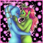 2014 alien antennae anthro blue_eyes blue_skin blush breasts ear_piercing female gloriafoxy green_skin hair kira kissing lesbian love not_furry nude oon'tina piercing pigtails pink_hair rodian star_wars twi'lek
Rating: Questionable
Score: 0
User: GloriaFoxy
Date: January 18, 2014