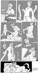 anthro assisted_exposure bottomwear bound breasts butt clothing duo female forced gender_transformation genitals glue machine male mtf_transformation nipples open_mouth pants pawpads pussy shirt skinsuit solo_focus surprise tight_clothing topwear transformation mxl canid mammal 2012 comic hi_res monochrome