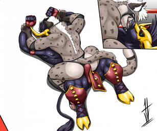 abs anthro armpit_hair aroused aroused_by_another aroused_face aroused_male aroused_smile back_muscles barazoku biceps big_bulge big_muscles big_pecs black_briefs black_clothing black_elbow_pads black_footwear black_gloves black_handwear black_mask black_socks black_underwear blue_body blue_hair blue_skin bodily_fluids body_hair briefs bulge butt butt_focus clothed clothed_sex clothing cloven_hooves competition detailed_bulge dominant dominant_anthro dominant_male domination/submission dry_humping duo elbow_pads erection erection_under_clothing erection_under_underwear fighting_ring fist footwear french_kissing fur genital_outline gloves grappling grey_body grey_fur grinding hair handwear high-angle_view hooves horn hot_dogging hot_dogging_through_clothing humping kiss_on_lips kissing knee_pads looking_pleasured lucha_libre_mask luchador lying lying_on_another lying_on_ground lying_on_partner male male/male manhandling manly markings mask masked_male muscular muscular_anthro muscular_arms muscular_male muscular_thighs nipples on_back on_front on_ground pawpads pecs penis_on_butt penis_outline pinned pinned_arms pinned_to_ground rear_view red_clothing red_gloves red_handwear red_knee_pads red_underwear restrained restrained_arms roughhousing saliva saliva_on_tongue secretly_loves_it sex sexual_competition sexual_fight socks sports_mask sportswear spots spotted_body spotted_fur spotted_markings spotted_tail spread_butt spread_legs spreading submissive submissive_anthro submissive_male tail tail_markings teasing teasing_partner tenting thick_arms thick_thighs tongue tough_guy underwear wearing_mask white_body white_fur white_hair wrestler wrestler_costume wrestlers wrestling wrestling_briefs wrestling_clothing wrestling_mask wrestling_match wrestling_outfit yellow_clothing yellow_mask hikaridraws hikaristar_art ty_(tybern) bovid bovine cattle cheetah felid feline hybrid mammal pantherine snow_leopard hi_res story story_in_description