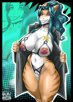 anthro areola barbell_piercing big_breasts blue_hair bodily_fluids breasts butt clothed clothing eyelashes female genitals hair long_eyelashes long_hair looking_at_viewer navel navel_piercing nipple_dip nipple_piercing nipples nude open_mouth piercing red_eyes simple_background small_waist smile solo thick_thighs vulva wide_hips albinion aquatic fish shark absurd_res digital_media_(artwork) hi_res