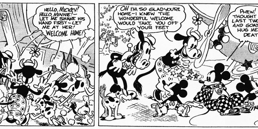 4_fingers aircraft airplane anthro bowler_hat clothed clothing dialogue female feral fingers flower footwear gloves group handwear hat headgear headwear horn male motion_lines open_mouth outside plant quadruped shoes tail teeth text tree vehicle floyd_gottfredson hardie_gramatky disney clarabelle_cow horace_horsecollar mickey_mouse minnie_mouse uncle_mortimer anatid anseriform avian bird bovid bovine canid canine canis caprine cattle chicken domestic_dog domestic_pig duck equid equine galliform goat horse mammal mouse murid murine phasianid rodent suid suine sus_(pig) 1930 20th_century absurd_res ancient_art black_and_white comic dated english_text hi_res monochrome signature