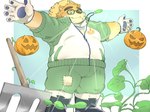 anthro boots clothing crystal eyewear farmer food footwear fruit glasses gloves growing_plants handwear hat headgear headwear hoe jack-o'-lantern jewelry male necklace overweight overweight_male plant pumpkin shoes solo straw_hat tools inunoshippo inuotera lifewonders tokyo_afterschool_summoners volos_(tas) bear mammal 2022 4:3