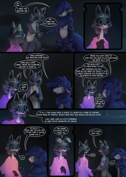 animal_genitalia anthro barely_visible_genitalia barely_visible_sheath blue_body blue_fur bodily_fluids clothed clothed/nude clothing conjoined_speech_bubble crown dialogue digitigrade empty_eyes female fully_sheathed fur genitals green_eyes grey_body grey_fur group headgear inside jewelry long_neck male multicolored_body multicolored_fur necklace nipples nude open_mouth pawpads pointy_ears robe sheath speech_bubble tears text tiara trio two_tone_body two_tone_fur white_body white_fur trigaroo ka_(trigaroo) kau_(trigaroo) moi_(trigaroo) posean 2026 colored comic digital_media_(artwork) digital_painting_(artwork) english_text hi_res painting_(artwork) shaded