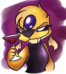 4_fingers beverage clothed clothing cocktail_glass container cup dress drinking_glass eyelashes fangs female fingers forehead_gem fur gem glass glass_container glass_cup holding_glass holding_object notched_ear purple_clothing purple_dress simple_background solo teeth yellow_body yellow_fur ryuko_rose disney lilo_and_stitch fan_character witch_(ryuko_rose) alien experiment_(lilo_and_stitch) 2019 absurd_res digital_drawing_(artwork) digital_media_(artwork) hi_res