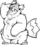 anthro anthrofied balls belly blush clothing genitals hat headgear headwear male moobs nipples overweight overweight_male penis simple_background solo white_background thezestiestbone nintendo pokemon generation_3_pokemon pokemon_(species) zigzagoon 2024 hi_res monochrome