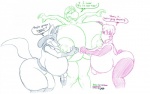 anthro anthrofied big_breasts breasts copyright_symbol dialogue female fur group huge_breasts hyper hyper_breasts nipple_piercing nipples non-mammal_breasts non-mammal_nipples nude piercing pokemorph symbol tail text badgerben mario_bros nintendo pokemon amber_(anjuneko) anna_(anjuneko) lovie_(anjuneko) bear canid canine dinosaur generation_4_pokemon giant_panda lucario mammal pokemon_(species) prehistoric_species reptile scalie yoshi 2010 crossover english_text monochrome