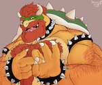 anthro arm_hair armband beard big_muscles body_hair bowser bracelet chest_tuft claws collar daddyfication facial_hair gesture hair horn jewelry koopa looking_at_viewer male mario_bros muscular muscular_anthro muscular_male mustache nintendo pokenerd8 red_hair scalie sex_gesture shell shoulder_hair smile smirk solo spiked_armband spiked_bracelet spiked_collar spiked_shell spikes spikes_(anatomy) suggestive suggestive_gesture tuft