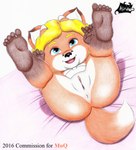 anthro anus baby bedding bedding_background blonde_hair blue_eyes butt clitoris dipstick_tail feet female front_view fur genitals gloves_(marking) hair happy leg_markings legs_up loli looking_up lying markings multicolored_tail no_teeth nude on_back open_mouth orange_body orange_fur purple_background pussy simple_background socks_(marking) soles solo tail tail_markings white_body white_fur young young_anthro maximilo katinka canid canine fox mammal red_fox true_fox 2016 hi_res signature