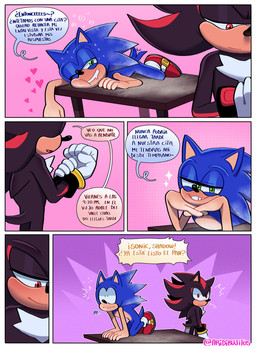 after_sex anthro bodily_fluids clothing dialogue dough drooling duo footwear gloves green_eyes handwear male male/male powder quills_(anatomy) red_eyes saliva shoes smile smirk speech_bubble startled surprised sweat tail tail_motion tailwag tan_arms tan_hands tan_mouth tan_torso text yelling ari_dibujitos sega sonic_the_hedgehog_(series) shadow_the_hedgehog sonic_the_hedgehog eulipotyphlan hedgehog mammal absurd_res comic hi_res spanish_text translated