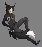 abs anthro body_hair bone clothing happy_trail male skeleton skull skull_head solo tongue tongue_out wingedwolf94 cadaver_(skulldog) canid canine canis demon mammal monster skulldog_(species) spirit wolf absurd_res hi_res