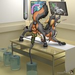 animal_genitalia balls bdsm bondage bound canine_genitalia ejaculation electrostimulation feral forced forced_orgasm genitals knot laboratory male orgasm penile penis_milking raised_tail sheath solo spread_legs spreading tail srfx18 fin_the_fox canid canine fox grey_fox mammal urocyon hi_res