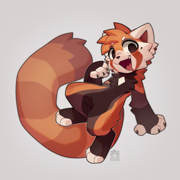 anthro biped claws feet fingeres front_view fur hair looking_at_viewer male nude nude_anthro nude_male simple_background smile solo tail teeth toes tongue jinxit ailurid mammal red_panda 1:1 2026 absurd_res digital_drawing_(artwork) digital_media_(artwork) hi_res
