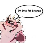 anthro belly blush bodily_fluids dialogue grin male nervous obese overweight overweight_anthro overweight_male profanity shitpost smile solo speech_bubble sweat sweatdrop tail text unknown_artist holiday_(holidaysoftfox) canid canine fox mammal english_text meme