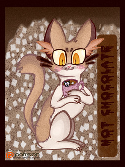 ambiguous_gender beverage blush blush_lines brown_body brown_fur brown_text candy chocolate claws container cup dessert digitigrade duo extreme_size_difference feral food fur grey_body grey_fur holding_beverage holding_container holding_cup holding_mug holding_object hot_chocolate inner_ear_fluff mug paws pink_blush pink_nose pupils sitting size_difference slit_pupils smile tail text tuft whiskers white_body white_fur yellow_eyes krazykari neko_atsume cocoa_(neko_atsume) marshmallow_(neko_atsume) domestic_cat felid feline felis mammal 2017 3:4 digital_drawing_(artwork) digital_media_(artwork) english_text hi_res shaded