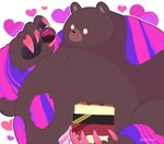 anthro belly blush box_of_chocolates brown_body brown_fur candy chocolate claws dessert food fur heart_symbol holidays male overweight overweight_male slime solo valentine's_day_card kiirono nintendo splatoon valentine's_day mr._grizz bear mammal 2023