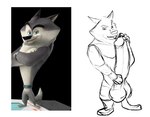 anthro balls big_penis erection genitals holding_penis huge_penis hyper male muscular nude penis solo tongue unknown_artist dreamworks madagascar_(series) north_wind the_penguins_of_madagascar agent_classified canid canine canis mammal wolf absurd_res hi_res